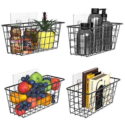Hanging Kitchen Baskets Wire Storage Basket Over the Cabinet Door Organizer