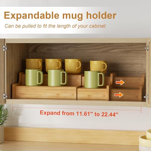 Expandable Bamboo Mug Holder for Countertop
