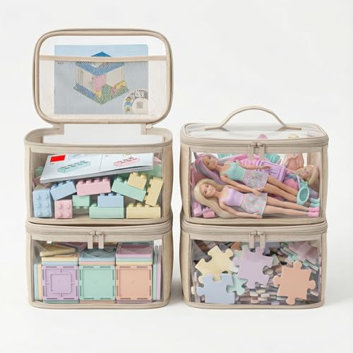 2 Pack Clear Storage Cubes with Lids