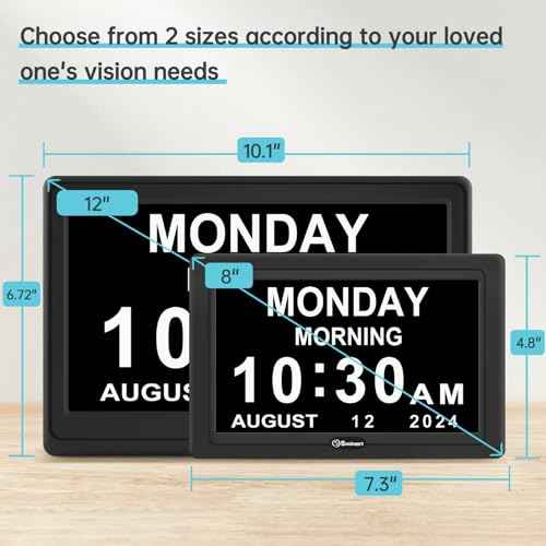 Digital Dementia Clock for Seniors Elderly Extra Large with Date Day and Time Display