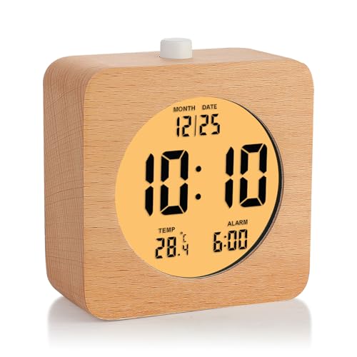 Wooden Digital Alarm Clock for Bedrooms