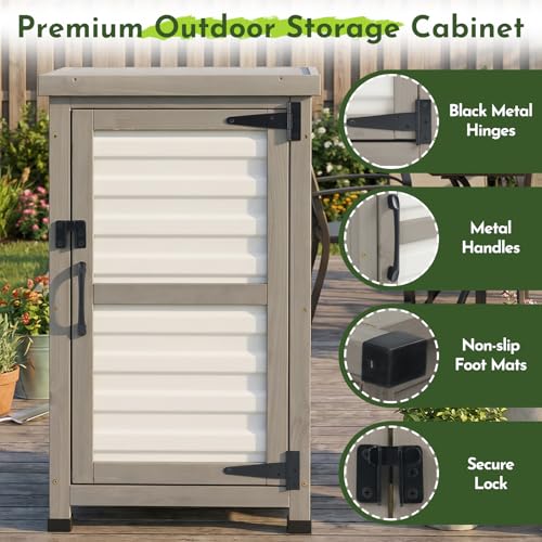 Wood Outdoor Storage Cabinet Weatherproof