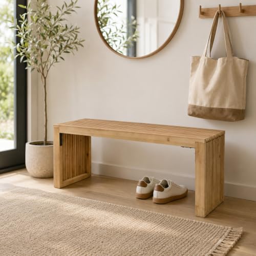 Handcrafted Solid Wood Bench 24AT7PV6