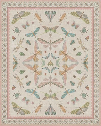 Washable Boho Insect Rug for Entryway