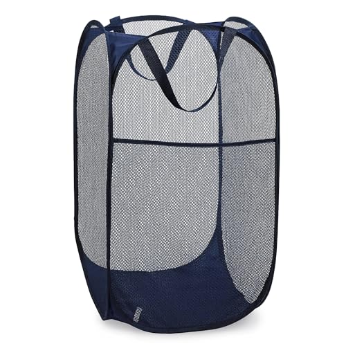 Collapsible Mesh Pop Up Hamper with Side Pocket