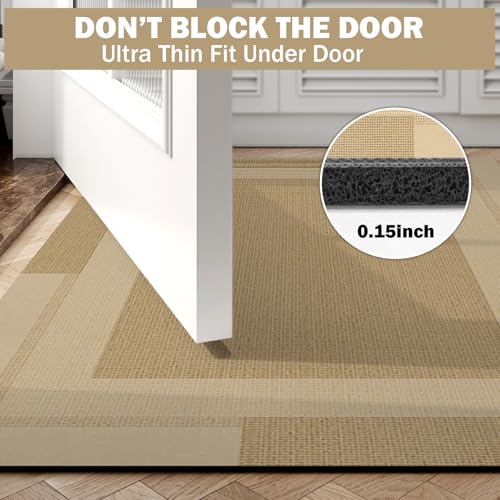 Non Slip Bath Mat Thin Bathroom Rugs Fit Under Door Quick Dry Super Absorbent Washable Bath Rug for Bathroom Floor Bathtub Shower Sink