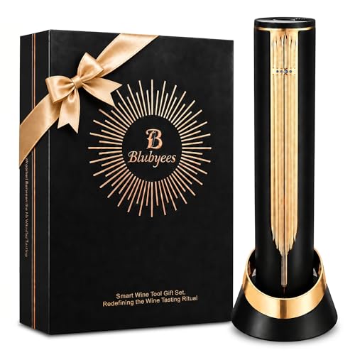 4-in-1 Rechargeable Electric Wine Opener Set - Automatic Corkscrew, Foil Cutter, Aerator Pourer, Vacuum Stopper - Wine Lovers Gifts for Women and Men