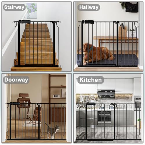 24 90.5 Inch Extra Wide Baby Gate Pressure Mounted Auto Close