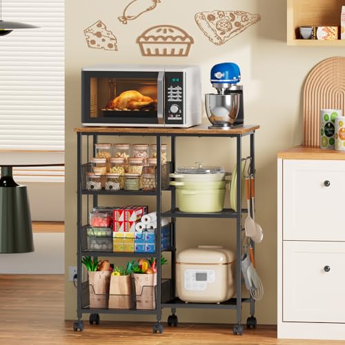 Rolling Kitchen Storage Microwave Cart