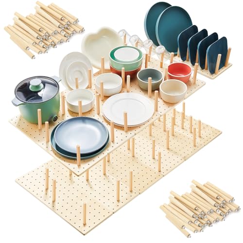 12 Pcs Wooden Pegboard Drawer Organizer