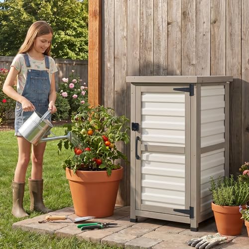 Wood Outdoor Storage Cabinet Weatherproof