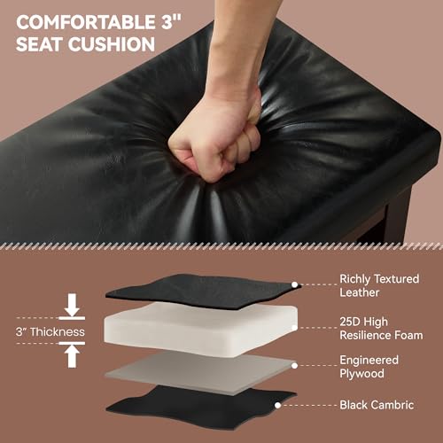 40" Shoe Bench with Leather Cushion