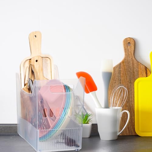 4pcs Plastic Freezer Organizer Bin with Wheel