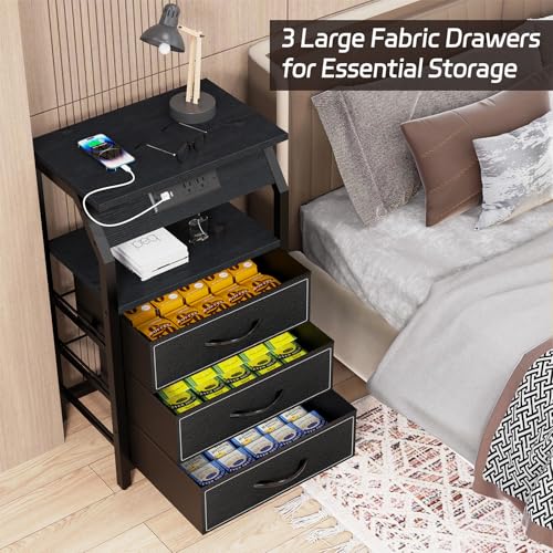 End Tables with Front Charging and Drawers