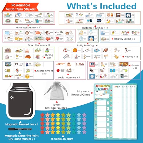 Magnetic Kids Routine Chart+Reward Jar