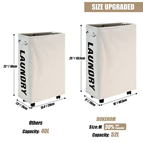 Rolling Laundry Basket Hamper on Wheels