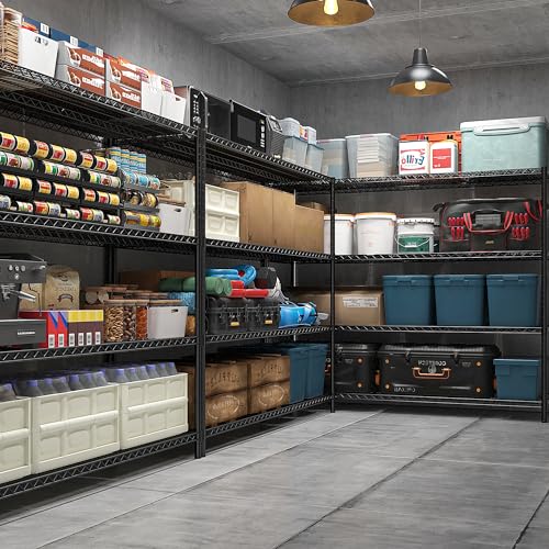 55.5''W Storage Shelves 2500LBS Wire Shelving Unit with Wheels