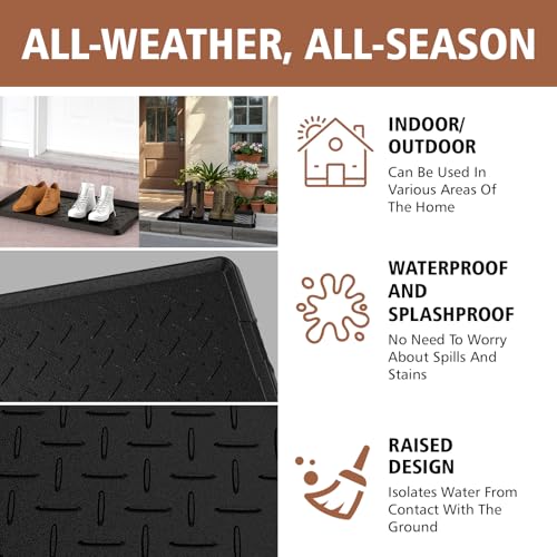 Heavy Duty Boot Trays Natural Rubber Shoe Mat Tray for Entryway