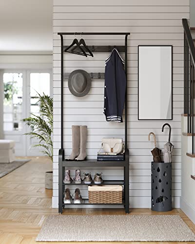 Coat Rack Hall Tree with Shoe Bench for Entryway