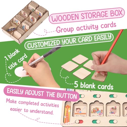 Wooden Chore Chart for Kids Visual Schedule