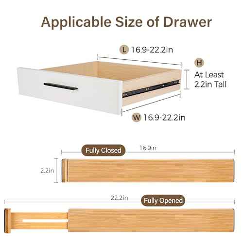 Bamboo Drawer Divider Set of 4