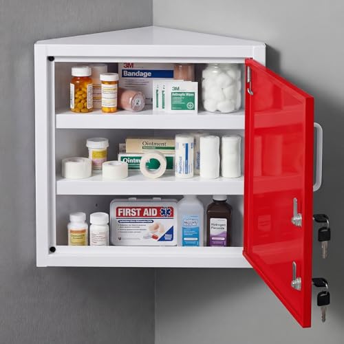 Corner Wall Cabinet with Lock