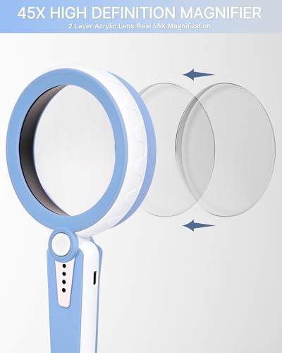 45X Magnifying Glass with Light