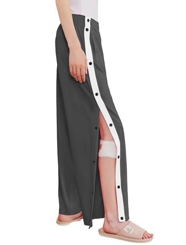 Tear Away Pants for Women Side Split Snap Open Bottom Sweatpants Leg