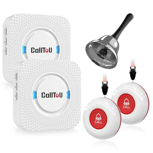 Wireless Caregiver Pager Smart Monitoring System Alert Buttons Hand Call Bell for Elderly Seniors Patients