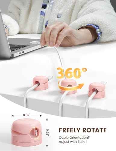 Rotatable Desk Cord Organizer Cable Management Holder Clips