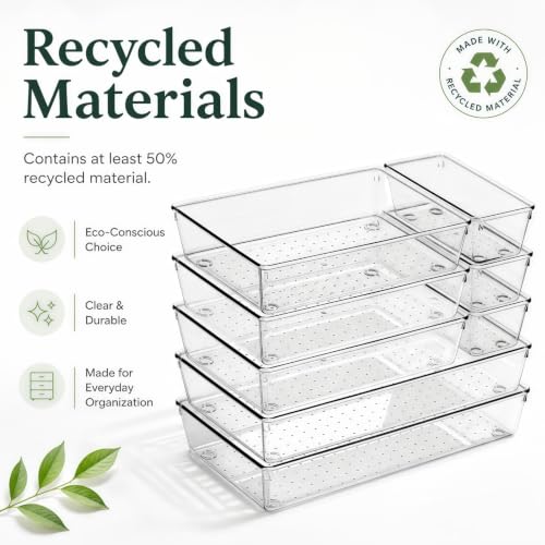 Large Clear Plastic Drawer Organizer Bins
