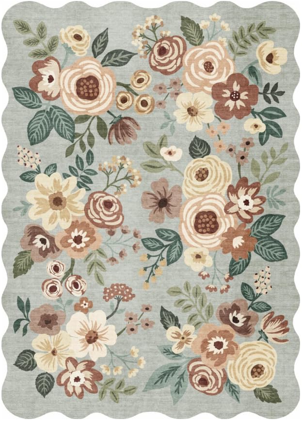 Floral Rug Black