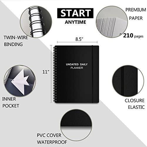 Undated Daily Planner A4 A5 3 Color