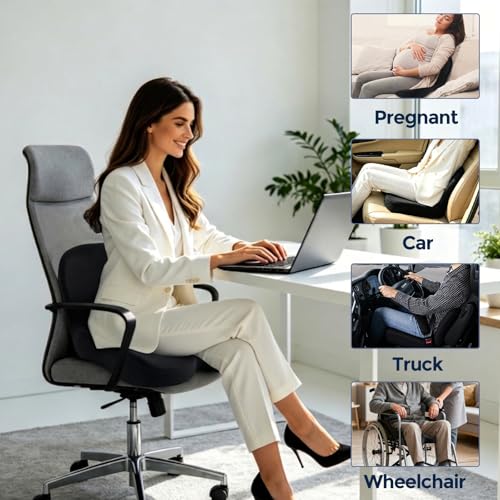 Ergonomic Seat Cushion with Adjustable Strap