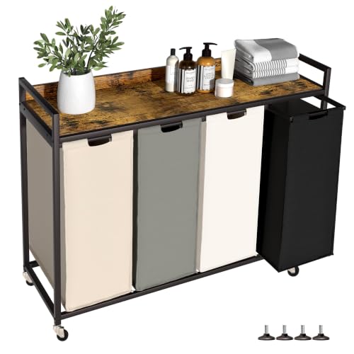 Laundry Hampers with Shelf and Pull