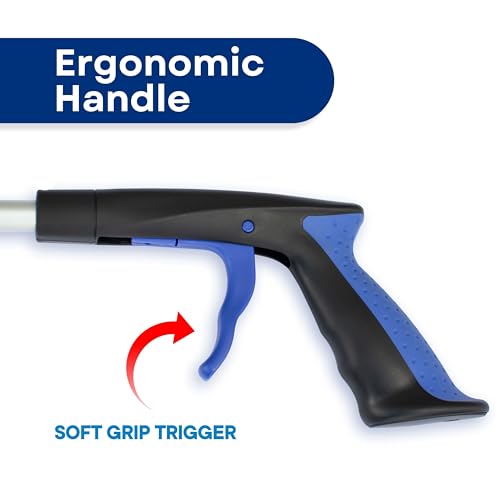 2 Pack 32 Inch Extra Long Grabber Reacher with Rotating Jaw