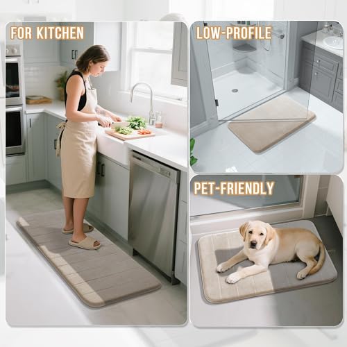 3 Pieces Memory Foam Bath Mat Sets