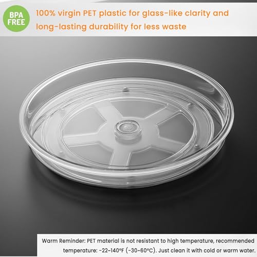 Clear Lazy Susan Organizer Plastic Turntable for Cabinet Rotating Pantry Organizer