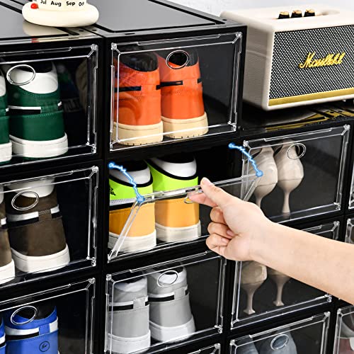 12 Pack Clear Shoe Boxes Stackable