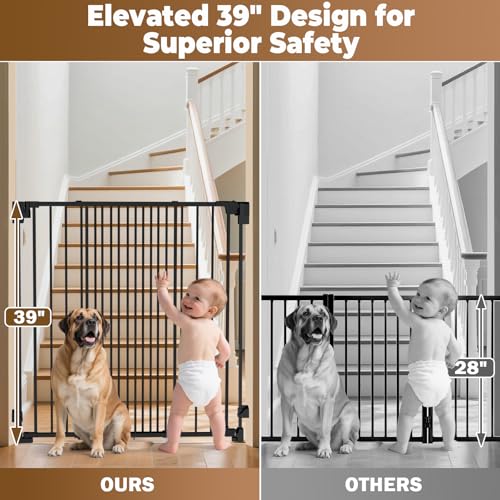 35 55" No Bottom Bar Baby Gates for Stairs