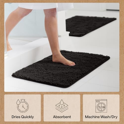 Bath Rug Mat Thick Soft Absorbent Chenille