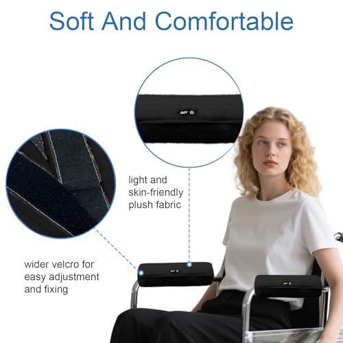 Wheelchair Armrest Pads Covers Fuzzy Desk Chair Arm Pads Soft