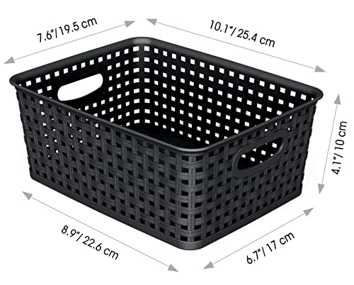 Woven Plastic Storage Organizer Baskets