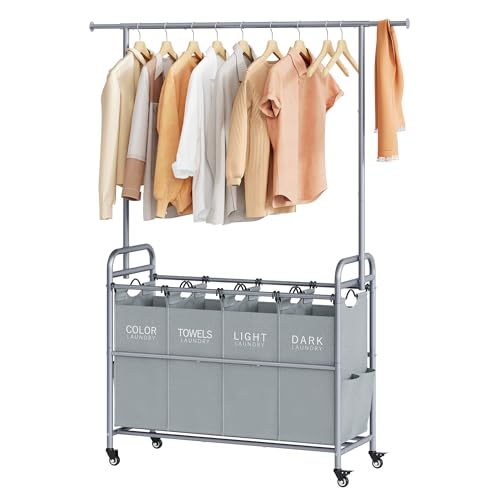 Laundry Sorter with Hanging Bar