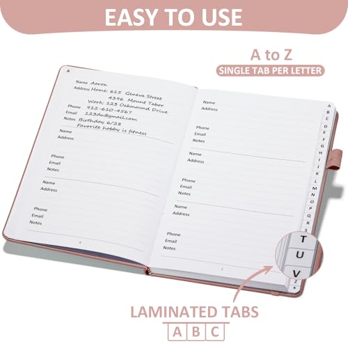 Address Book with Individual Alphabetical Tabs Laminated