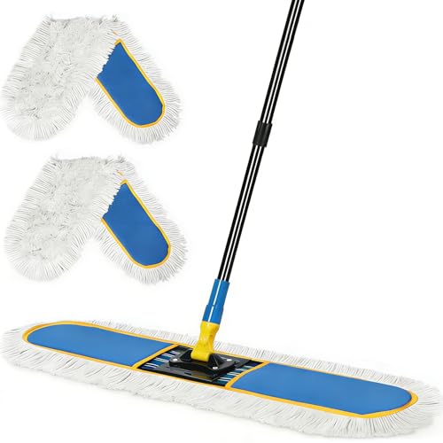 36" Commercial Dust Mop for Floor Cleaning with Replacement Mop Pads