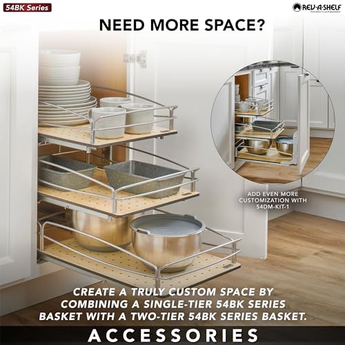 Pull Out Kitchen Cabinet Storage Organizer with Solid Bottom and Undermount Soft
