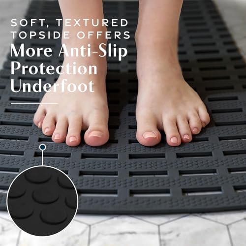 31"x15" Weighted Non Slip Bath Mat for Textured Tubs