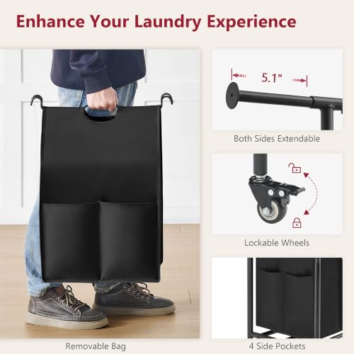 Laundry Sorter with Hanging Bar