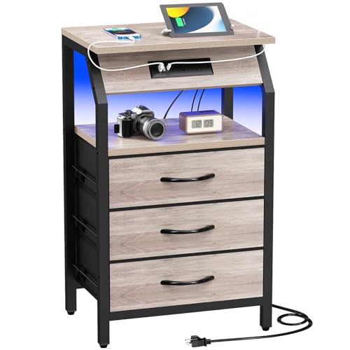 End Tables with Front Charging and Drawers